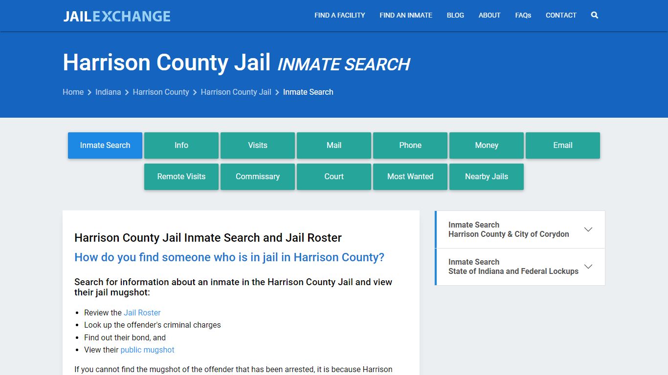Inmate Search: Roster & Mugshots - Harrison County Jail, IN